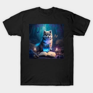 Pomsky In Enchanted Forest T-Shirt